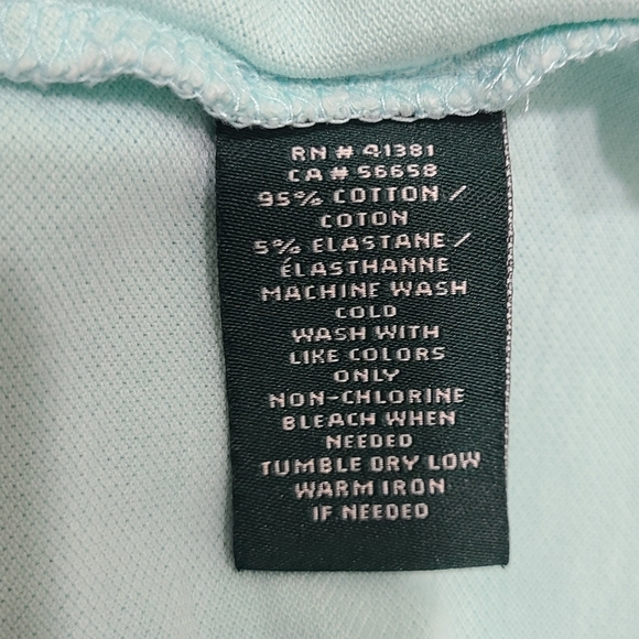 Lauren Ralph Lauren Mint Green Cotton Stretch Short Sleeve Polo Top Sz L - Picture 8 of 13